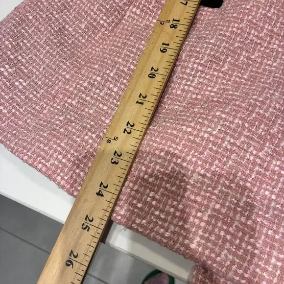 Zara Pink Tweed Double Breasted Structured Blazer XS - Picture 5 of 9